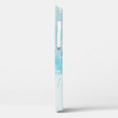 Coques Case-Mate iPhone Tableau abstrait bleu et blanc (Verso / Gauche)