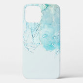 Coques Case-Mate iPhone Tableau abstrait bleu et blanc (Verso)