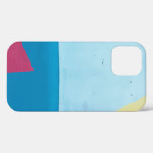 Coques Case-Mate iPhone Tableau abstrait bleu, rouge, rose et jaune (Verso (horizontal))