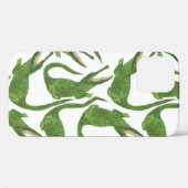Coques Case-Mate iPhone Tableau d'aquarelle blanc crocodile (Verso (horizontal))