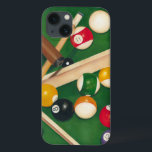 Etui iPhone 13 Tableau de billards réaliste avec les boules et la<br><div class="desc">Étirez-les avec cette peinture spectaculaire d'une table de billards par Jennifer Goldberger. Les boules semblent nouvelles, les sembler de feutre impeccables, et la craie a été déjà appliquée aux bâtons de queue. Accrochez ceci dans votre maison, ou le cadeau il à un ami ou à celui aimé qui apprécie un...</div>