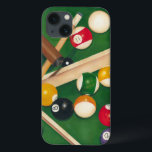 iPhone 13 Coque Tableau de billards réaliste avec les boules et la<br><div class="desc">Étirez-les avec cette peinture spectaculaire d'une table de billards par Jennifer Goldberger. Les boules semblent nouvelles, les sembler de feutre impeccables, et la craie a été déjà appliquée aux bâtons de queue. Accrochez ceci dans votre maison, ou le cadeau il à un ami ou à celui aimé qui apprécie un...</div>