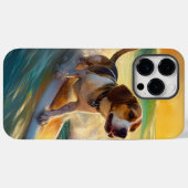 Coques Case-Mate iPhone Tableau de surf de plage beagle (Verso (horizontal))