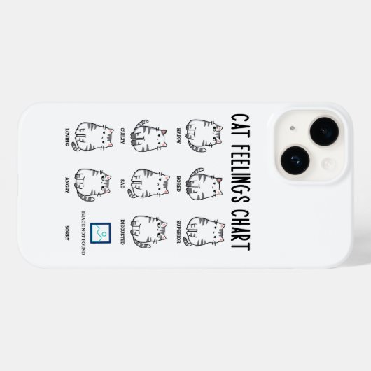 Coques Case-Mate iPhone Tableau des sentiments du chat (Verso (horizontal))