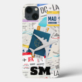 Coques Case-Mate iPhone Tableau Monogramme Carte d'embarquement, Collage d (Verso)