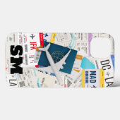 Coques Case-Mate iPhone Tableau Monogramme Carte d'embarquement, Collage d (Verso (horizontal))