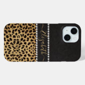 Coques Case-Mate iPhone Tache de léopard Strass Diamants Monogramme PHOTO (Verso (horizontal))
