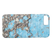 Coques Case-Mate iPhone tache de peinture turquoise sur asphalte (Dos (Horizontal))
