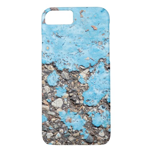 Coques Case-Mate iPhone tache de peinture turquoise sur asphalte (Dos)