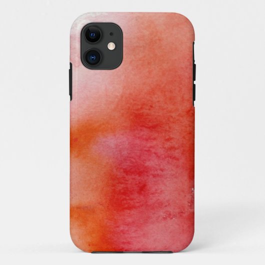 Coques Case-Mate iPhone Tache rouge, peint à la main abstrait d'aquarelle (Dos)