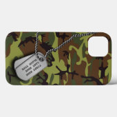Coques Case-Mate iPhone Tags Camo vert avec chien (Verso (horizontal))
