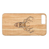 Coques Case-Mate iPhone Tail blanche Tête de cerf clair Graisse de bois (Dos (Horizontal))
