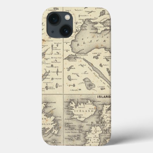 Coques Case-Mate iPhone Taille comparative des lacs et des îles (Verso)