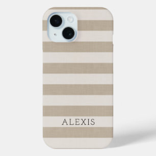 Coque Pour iPhone 15 Tailles beiges rustiques Monogrammes