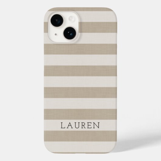 Coques Case-Mate iPhone Tailles beiges rustiques Monogrammes (Verso)