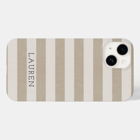 Coques Case-Mate iPhone Tailles beiges rustiques Monogrammes (Verso (horizontal))