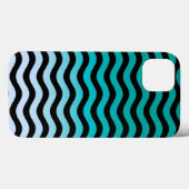 Coques Case-Mate iPhone Tailles turquoise ondulées (Verso (horizontal))
