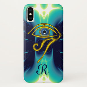 Coque Case-Mate Pour iPhone TALISMAN BLEU MONOGRAMME Bleu sarcelle, blanc tur