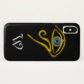 Coques Case-Mate iPhone TALISMAN BLEU, MONOGRAMME DE L'ŒIL D'HORUS ; noir (Dos (Horizontal))