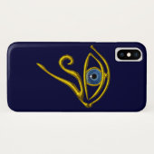 Coques Case-Mate iPhone TALISMAN BLEU Oeil d'Horus en or (Dos (Horizontal))