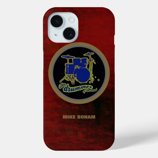 Coques Case-Mate iPhone tambour bleu arrière - plan rouge (Verso)