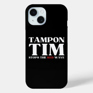 Coque Pour iPhone 15 Tampon Tim Arrêtera La Vague Rouge-Tim Walz 2024