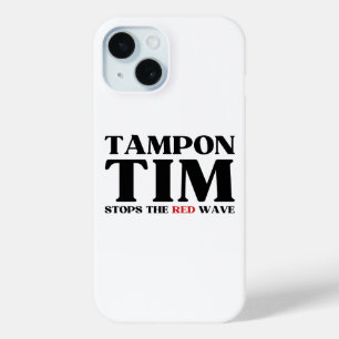 Coque Pour iPhone 15 Tampon Tim Arrêtera Le Red Wave-Tim Walz 2024