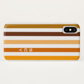 Coques Case-Mate iPhone Tan Brown Orange Vertical Stripes Monogramme (Dos (Horizontal))