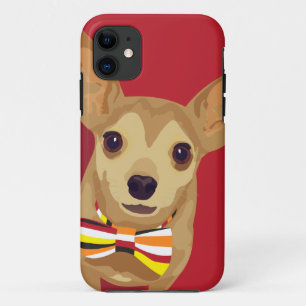 Coque Case-Mate Pour iPhone Tan Chihuahua avec cravate arc dans un coeur rouge