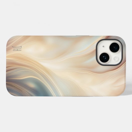 Coques Case-Mate iPhone Tan iridescendant et bleu fumée (Verso (horizontal))