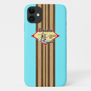 Case-Mate iPhone Case Tandem Surf Hawaiian Faux Wood Aqua Surboard