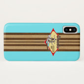 Coques Case-Mate iPhone Tandem Surf Hawaiian Faux Wood Aqua Surfboard (Dos (Horizontal))