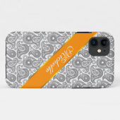 Coques Case-Mate iPhone Tangerine Black Paisley (Dos (Horizontal))