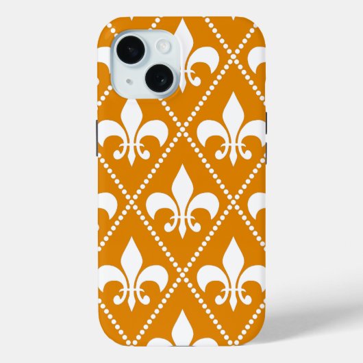 Coques Case-Mate iPhone Tangerine Fleur de Lis (Verso)
