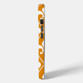 Coques Case-Mate iPhone Tangerine Fleur de Lis avec monogramme (Verso / Gauche)