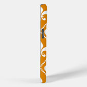 Coques Case-Mate iPhone Tangerine Fleur de Lis avec monogramme (Verso / Droite)