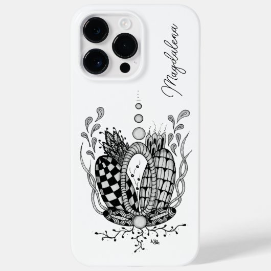 Coques Case-Mate iPhone Tangle Art : Dessin floral, Ovale -  (Verso)