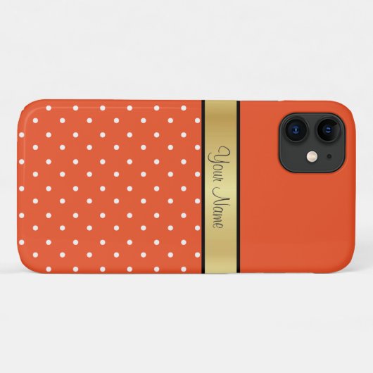 Coques Case-Mate iPhone Tango Tangerine Vibrant Orange & Chiffres blancs,  (Dos (Horizontal))