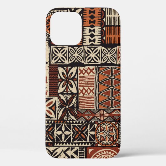 Coques Case-Mate iPhone Tapa tissu tribal de style hawaïen abstrait patchw (Verso)
