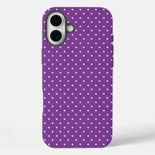 Coques iPhone 16 Plus Tapis de protection motif pois blancs sur fond jau