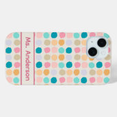Coques Case-Mate iPhone Tapis personnalisé à points pastel (Verso (horizontal))