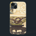 Coques Pour iPhone Tapisserie asiatique avec la conception de cuvette<br><div class="desc">Une création de studios de vision, cette peinture asiatique décorative de style de tapisserie comporte une belle cuvette avec une grande conception de dragon. La cuvette est placée sur un fond crème avec l'impression florale. Donnez ceci comme cadeau, ou achetez-le pour vous-même !</div>