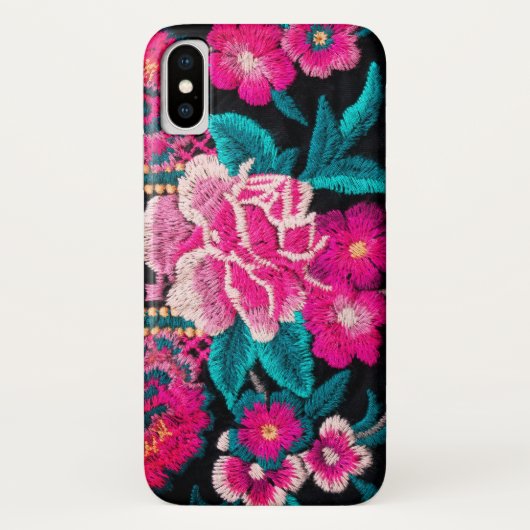 Coques Case-Mate iPhone Tapisserie de fleurs broderies (Dos)