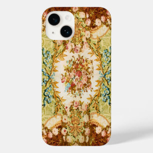 Coque Pour iPhone 14 Tapisserie française florale rose baroque victorie