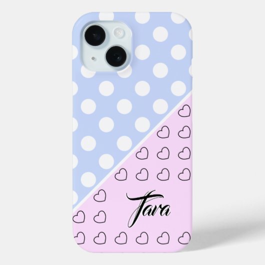 Coques Case-Mate iPhone Tara - Nom Modèle - Bleu Clair Et Rose Pastel (Verso)