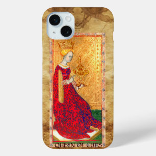 COQUE iPhone 15 MINI TAROTES DE RENAISSANCE ANTIQUE / REINE DES TASSE