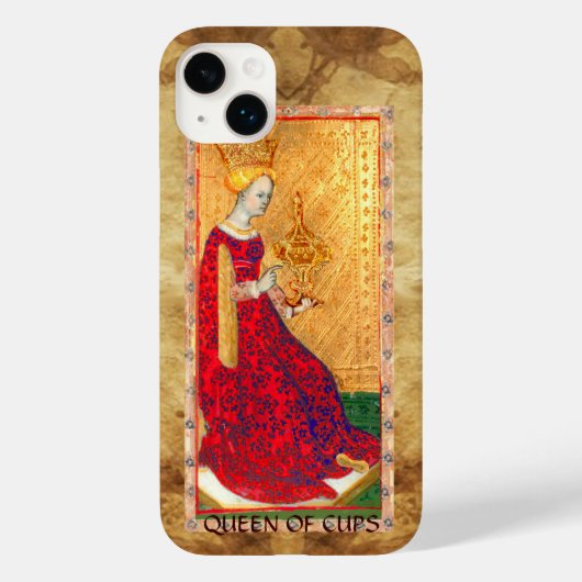 COQUES Case-Mate iPhone TAROTES DE RENAISSANCE ANTIQUE / REINE DES TASSE (Verso)