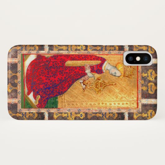 COQUES Case-Mate iPhone TAROTES DE RENAISSANCE ANTIQUE / REINE DES TASSE (Dos (Horizontal))