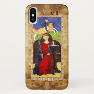 COQUE iPhone X   TAROTS DE RENAISSANCE ANTIQUE 8 / JUSTICE