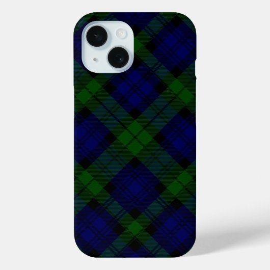 Coques Case-Mate iPhone Tartan Black Watch bleu vert carreaux (Verso)